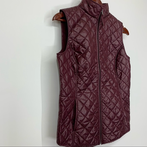 Van Heusen Raisin Plum Purple Lightweight Quilted Vest Understated Puffer Nwt XS - Picture 3 of 14